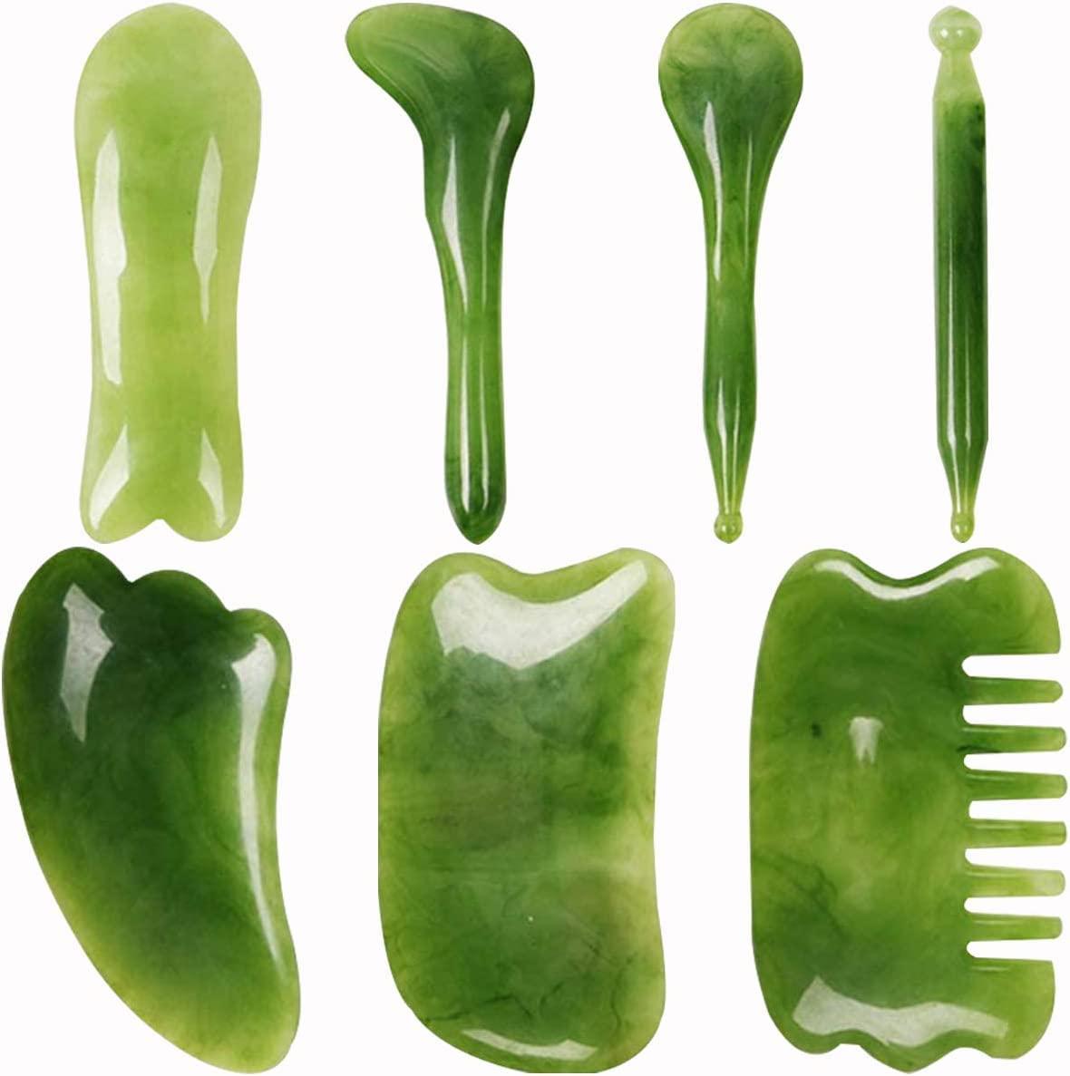 WXHN WXHN 7 Pieces Gua Sha Scraping Massage Tool, Gua Sha Scraping Massage Tool Massage Board for Face Neck Arm Body Legs Back
