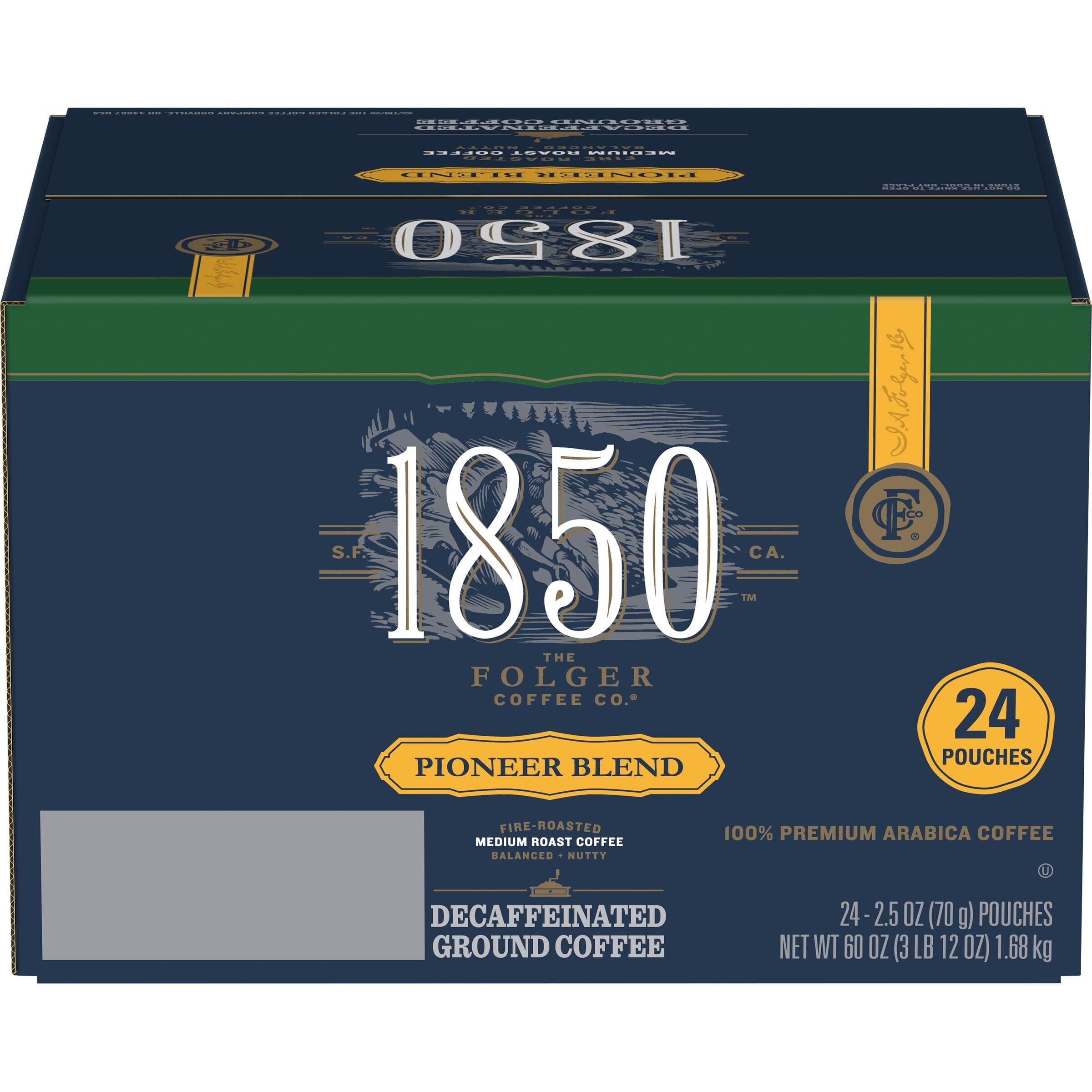 1850 1850 Pioneer Blend Decaf Medium Roast Ground Coffee, Fraction Pack, 2.5 Ounce (Pack of 24)