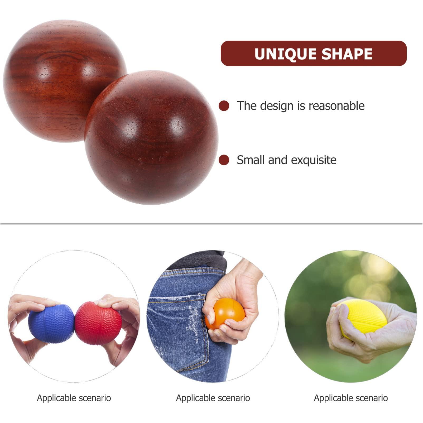 STOBOK STOBOK Baoding Balls Wooden Hand Training Balls Chinese Health Exercise Massage Balls Stress Relieve Hand Exercise Hand Massage Balls
