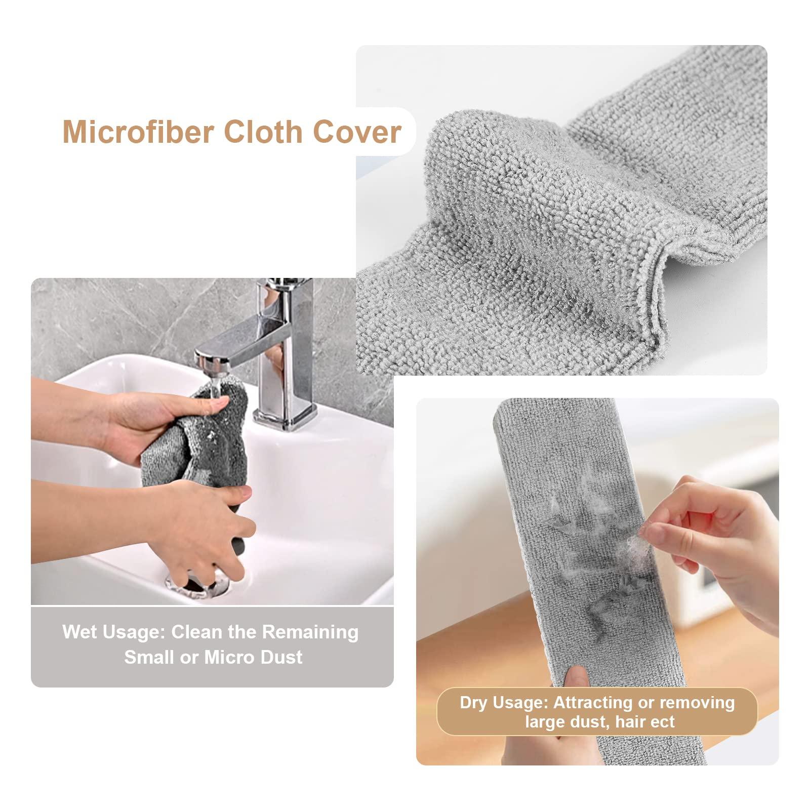 FunCee Extendable Gap Mop Dust Cleaner, Under Furniture, Fridge & Appliance Microfiber Duster, 59 Inches Extension Pole Dust Scrub Brush for Damp and Dry, Cleaning Supplies Tools for Bedroom Bed Sofa Kitchen