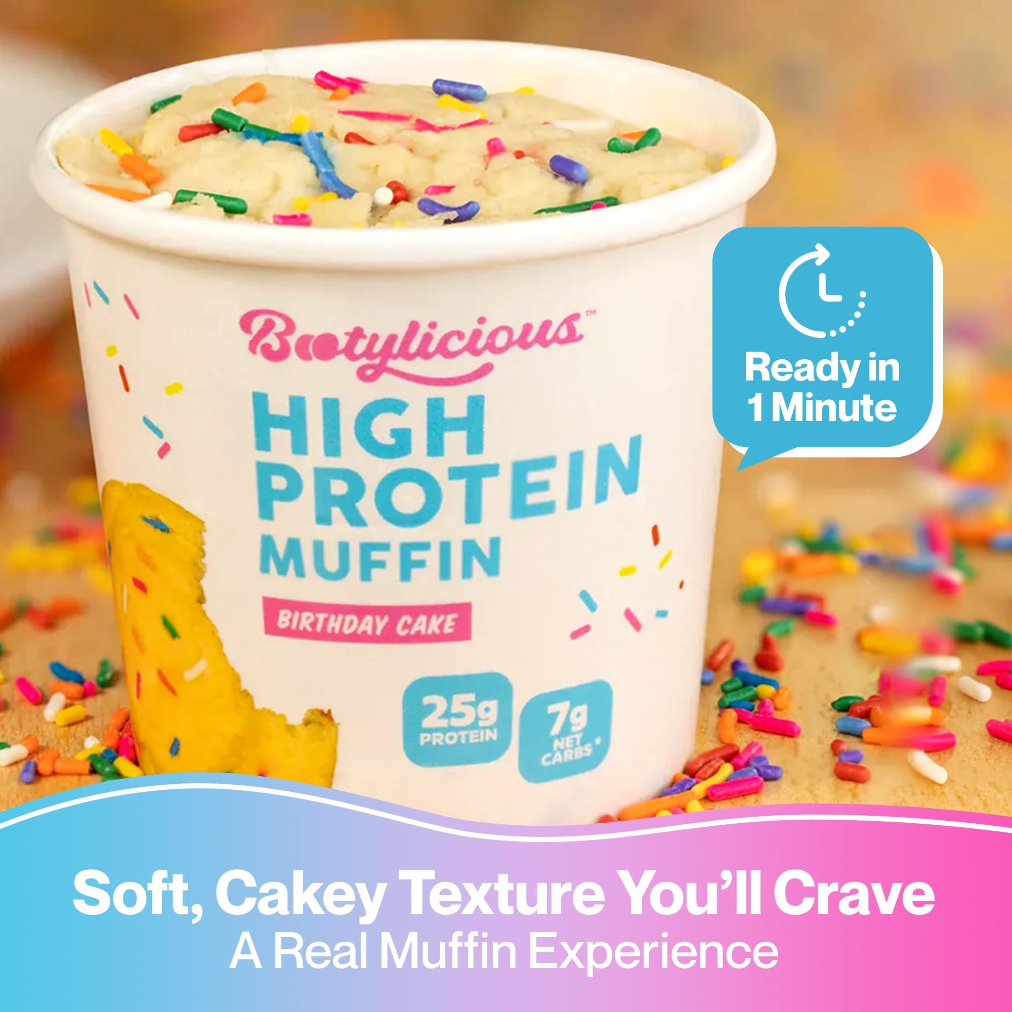 Bootylicious Bootylicious | High-Protein Muffin | 25g Protein, 7g Net Carbs, 1.86-1.76oz Cup, 12-Pack (Variety Pack)