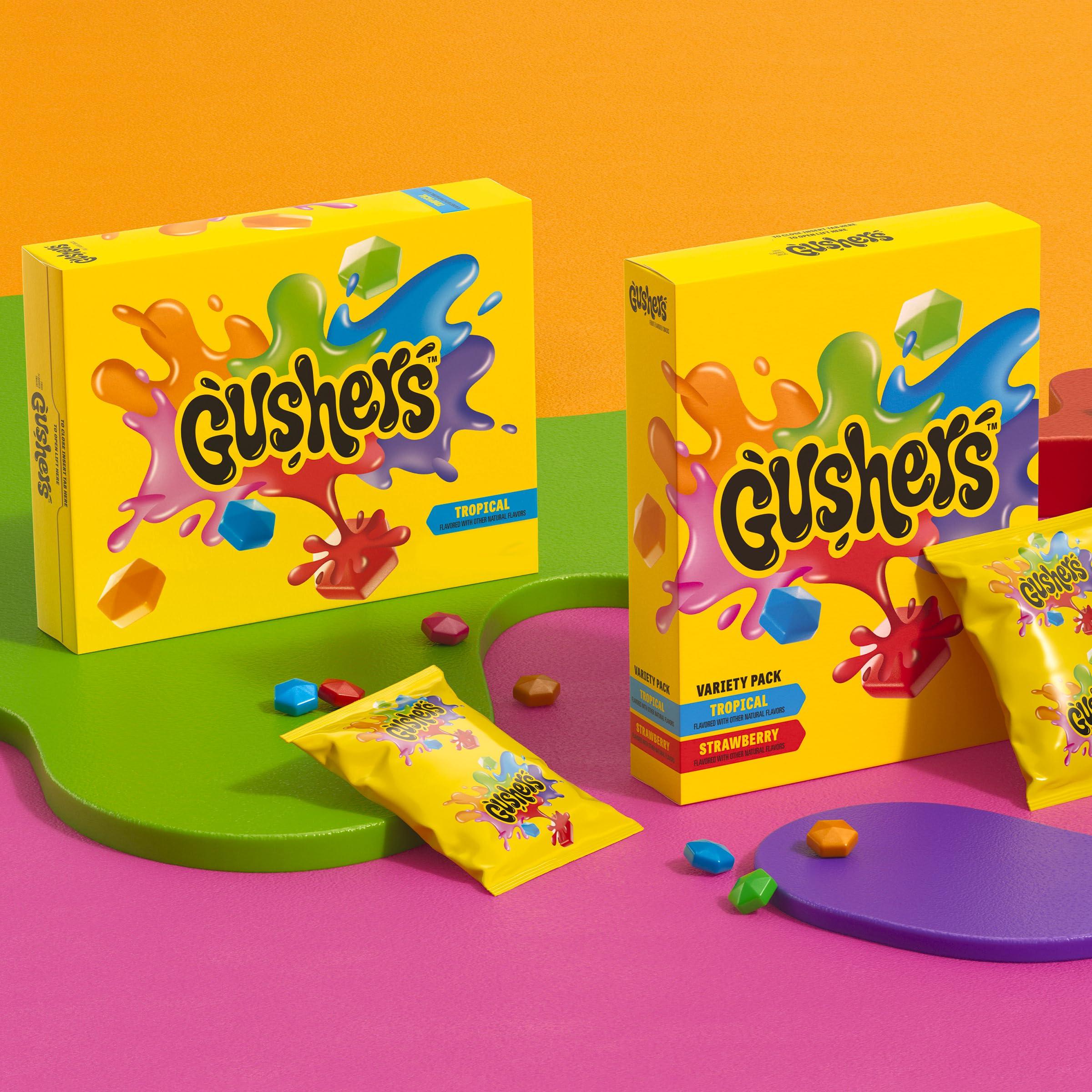 BETTY CROCKER GUSHERS Gushers Fruit Flavored Snacks, Strawberry and Tropical Flavors, 12 ct
