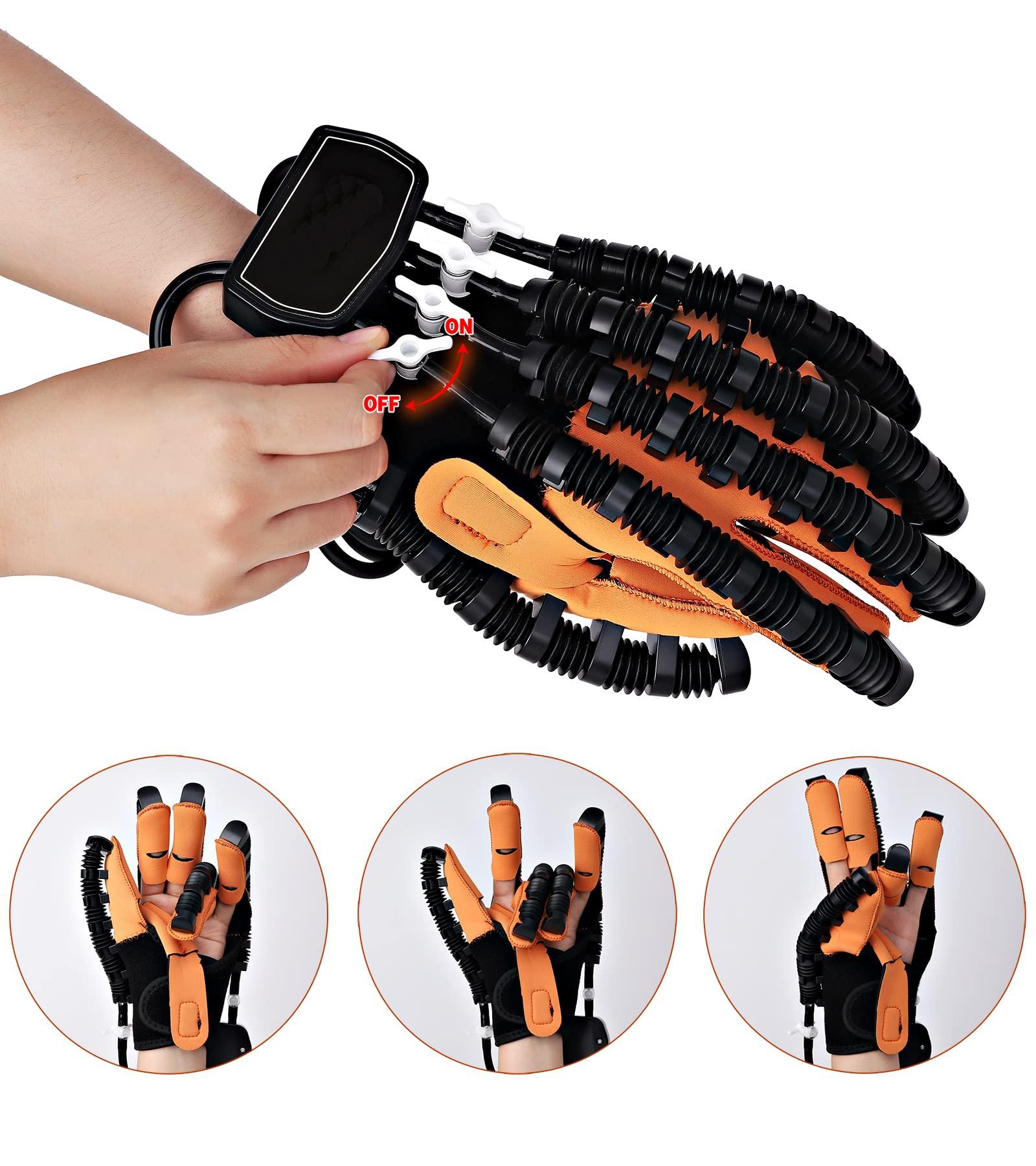 GXXZDN Rehabilitation Robot Gloves Upgrade Hemiplegia Hand Stroke Recovery Equipment with USB Chargeable and Strength Adjustment Stroke Recovery Equipment for Hand Orange (Left Hand L)