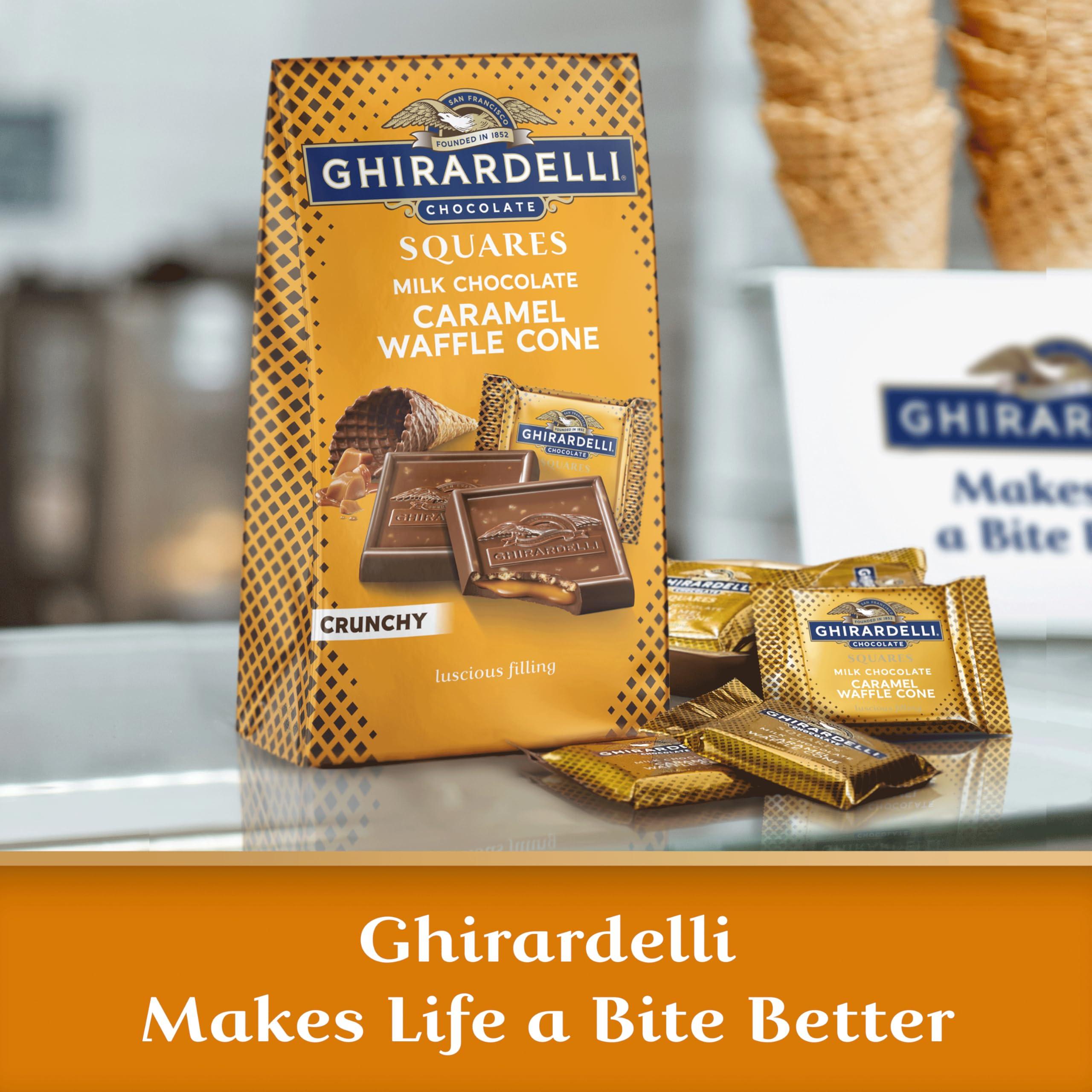 Ghirardelli Chocolate Company GHIRARDELLI Milk Chocolate Caramel Waffle Cone Squares, 5.2 oz Bag