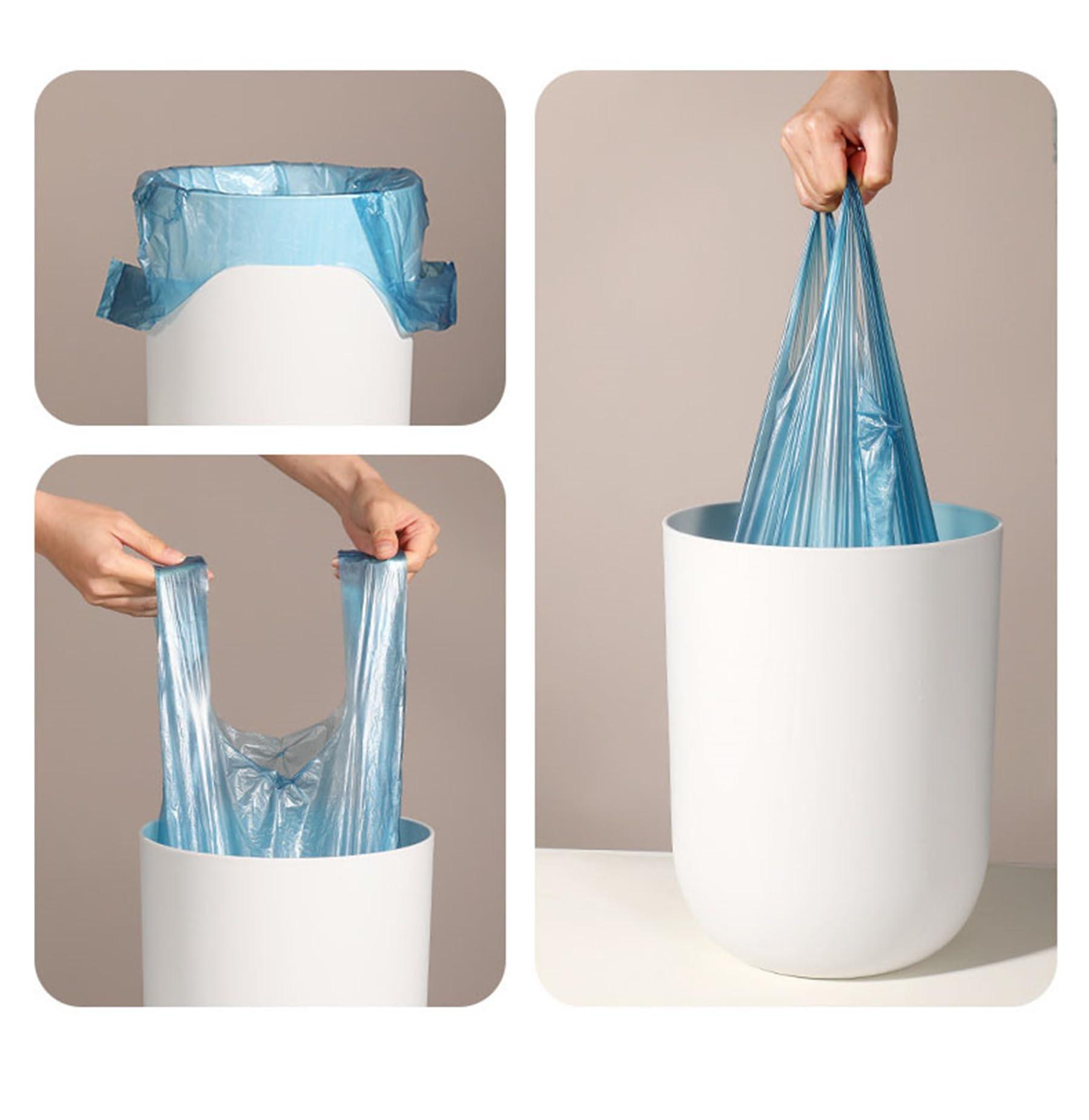 YYaaloa 2-3 Gallon Tear-Free Small Trash Bags with handles 1.1 Mil Thick 200 Count Garbage Bags Separated Unscented for Bathroom Kitchen (200)