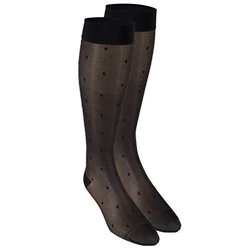 Truform Truform Sheer Compression Stockings, 15-20 mmHg, Women's Knee High Length, Dot Pattern, Charcoal, Large