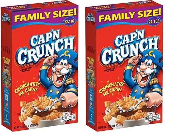 Cap\'n Crunch Cap\'n Crunch Cereal, Original, 22.1oz Box (Pack of 2)