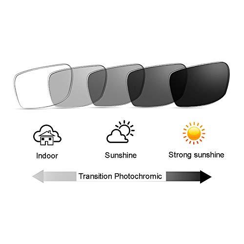 bestvision Men's Bifocal Aluminum Magnesium Rectangular Reading Glasses Transition Photochromic UV400 Sun Readers (Gray, 1.00)