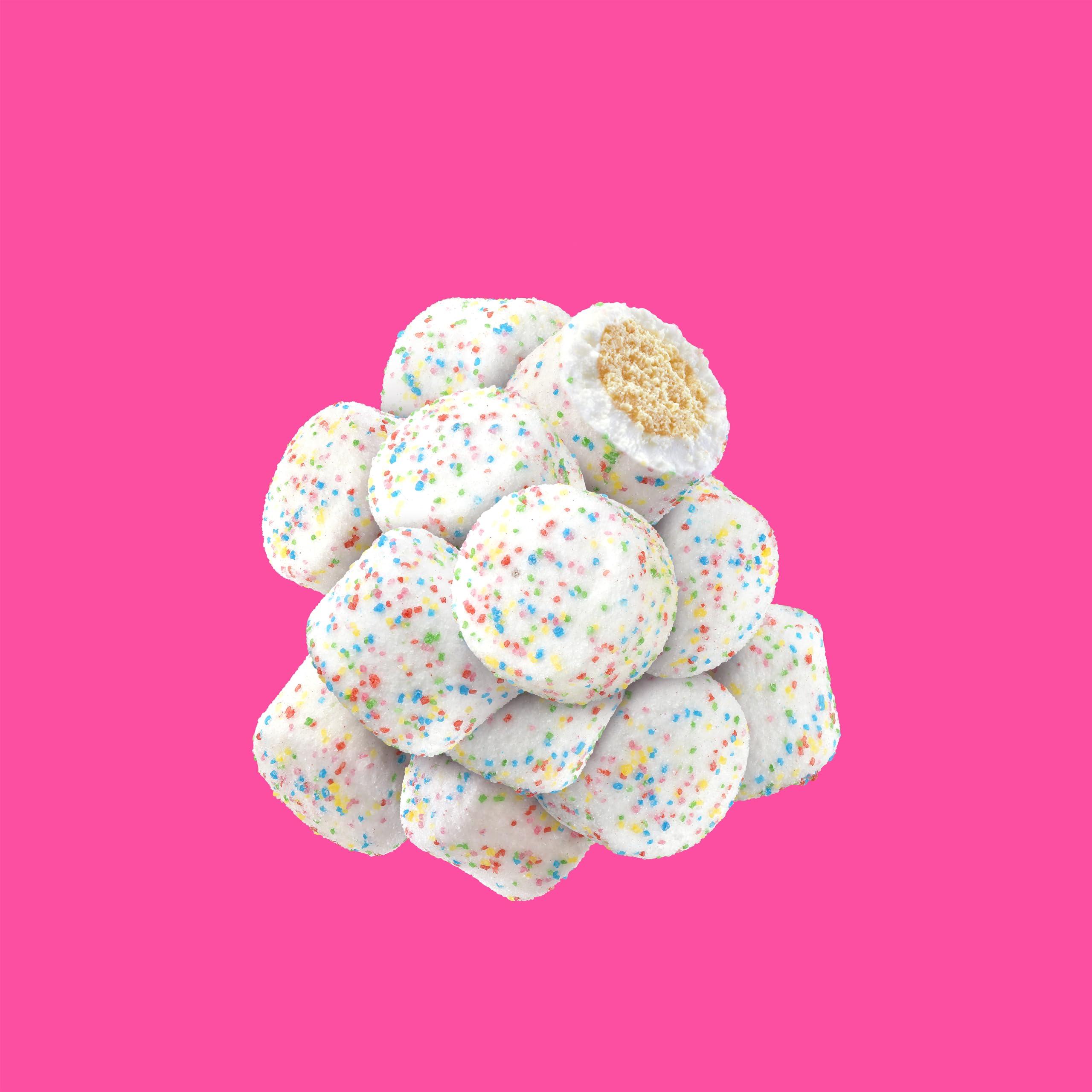 Stuffed Puffs Stuffed Puffs BITES - Birthday Cake Coated Marshmallows 8 Pack, Rainbow Sugar Coated Marshmallows Filled with Cake flavored creme and crumbles, Perfect for Snacking, 8 Bags (2.79 oz each)
