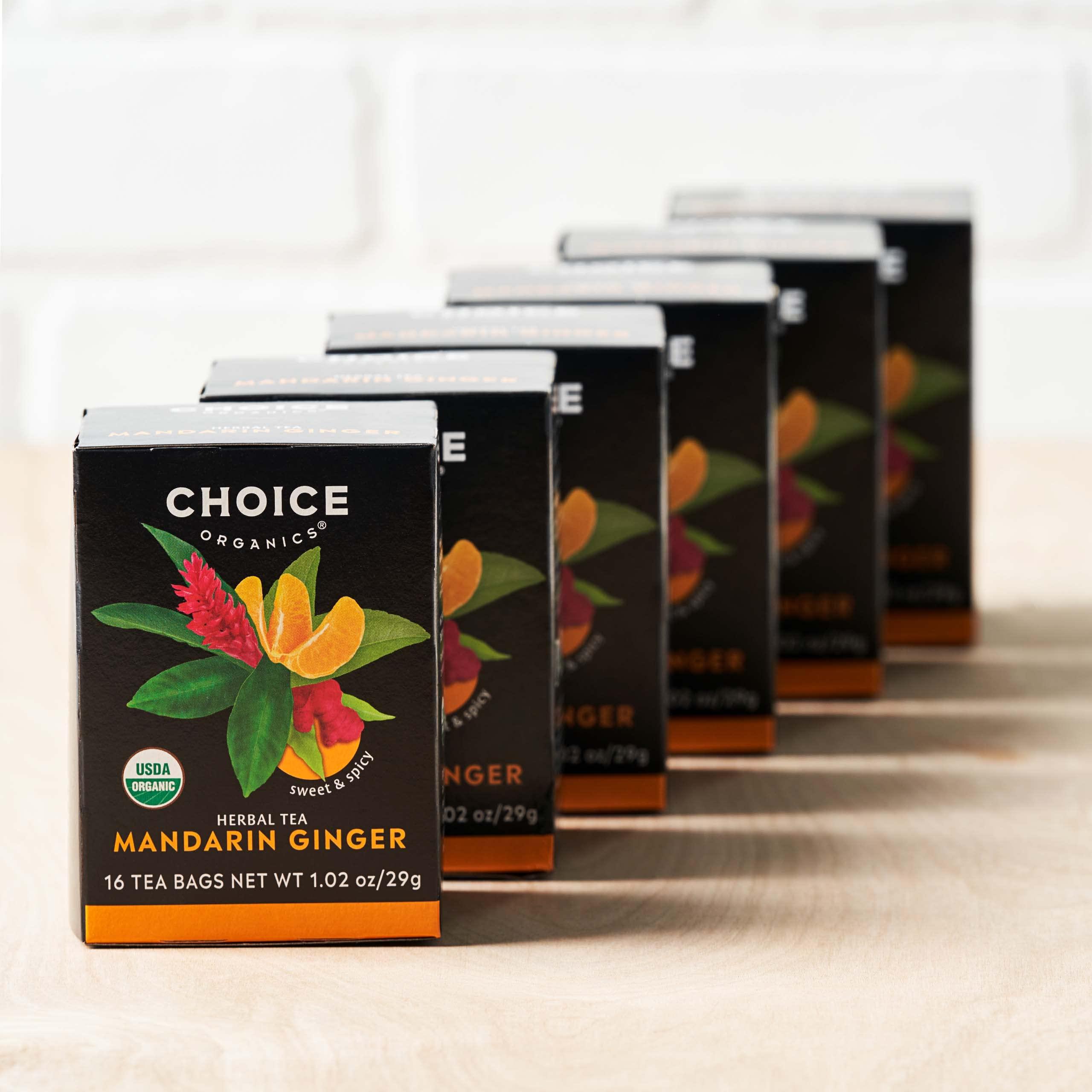 Choice Organics Choice Organics - Organic Mandarin Ginger Tea (6 Pack) - Organic Herbal Tea - 96 Tea Bags