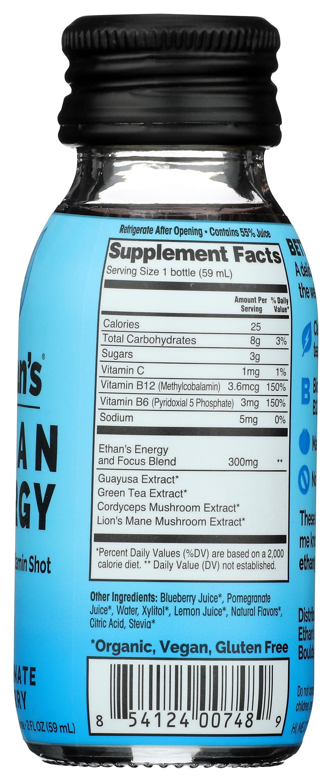 ETHANS ETHANS Organic Pomegranate Blueberry Energy Shot, 2 FZ