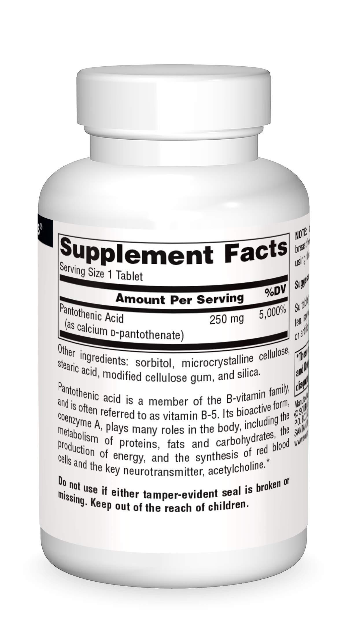 Source Naturals Source Naturals Pantothenic Acid 250 mg Vitamin B-5 Dietary Supplement - 100 Tablets