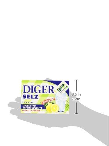 Diger Selz Diger Selz: Effervescent Antacid Powder, Lemon Taste * 12 Sachets, 3.5 Grams Each * [ Italian Import ]