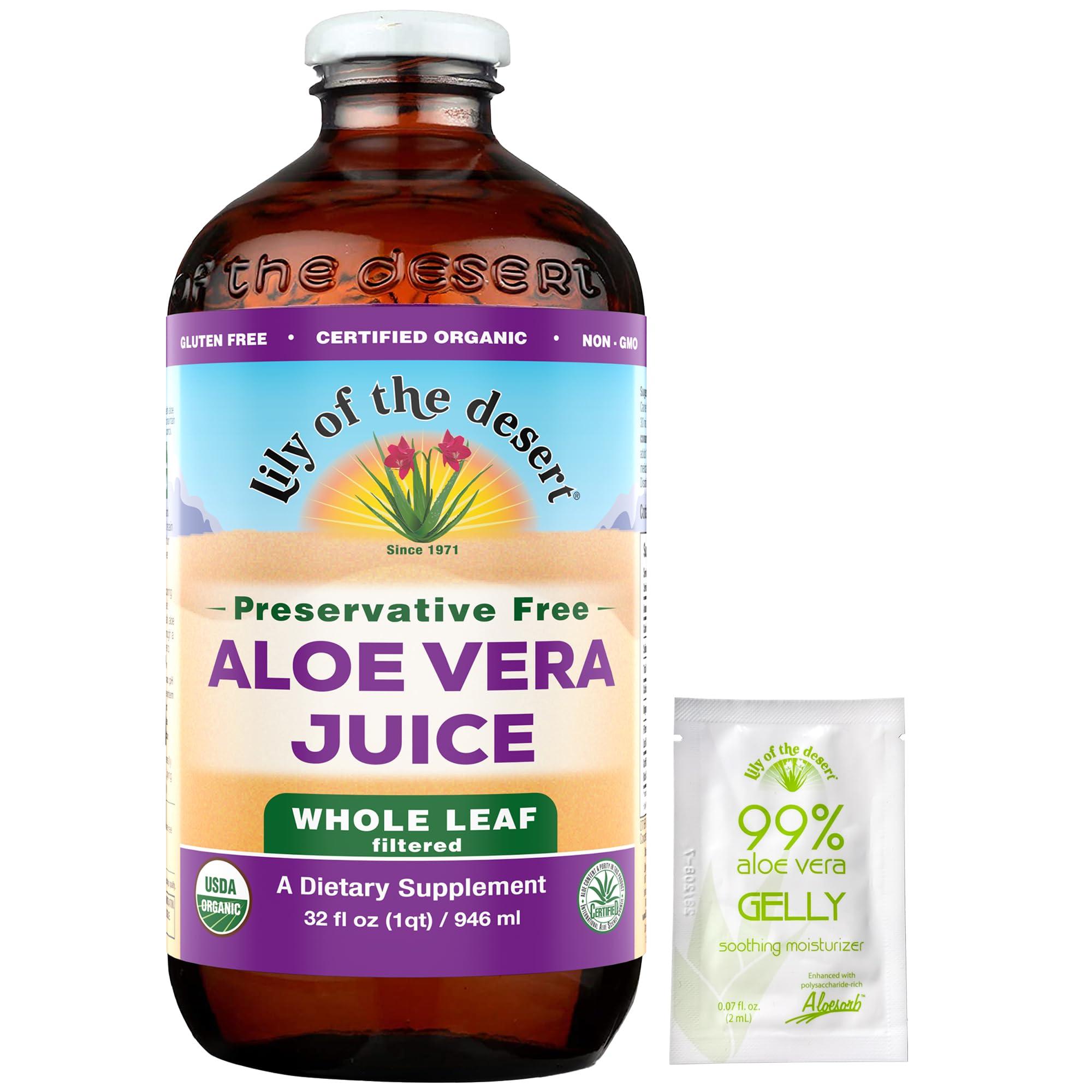 Lily Of The Desert LILY OF THE DESERT Organic Aloe Vera Whole Leaf Preservative Free, 32 FZ
