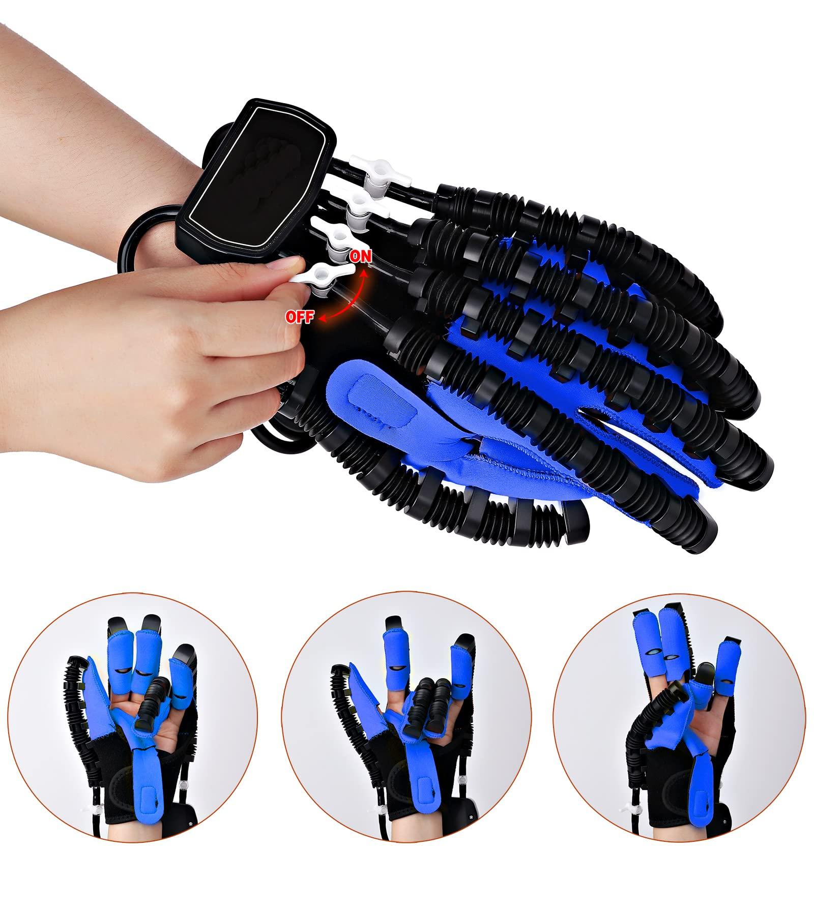 GXXZDN Rehabilitation Robot Gloves Upgrade Hemiplegia Hand Stroke Recovery Equipment with USB Chargeable and Strength Adjustment,Finger Hand Exercise Recovery Equipment (Left Hand XL)