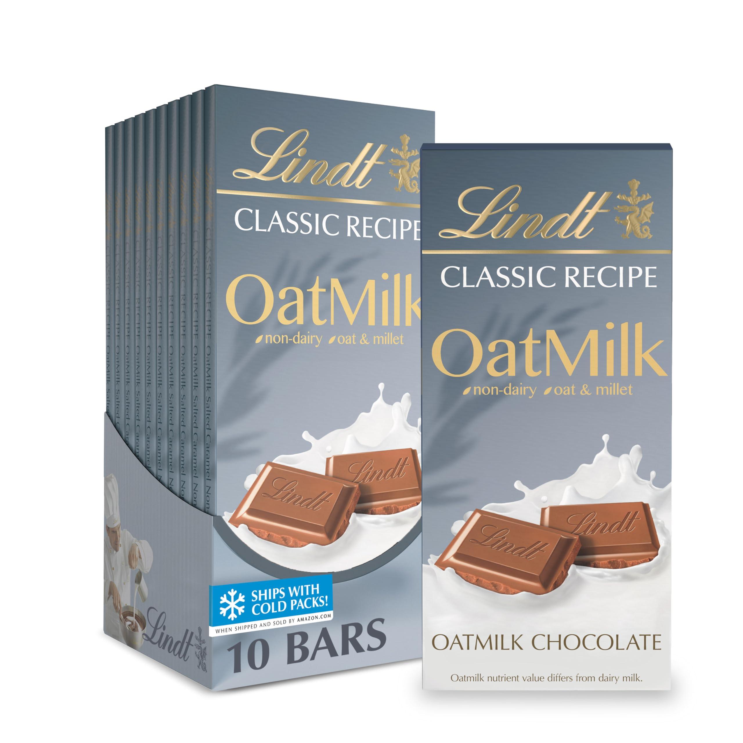 Lindt Lindt CLASSIC RECIPE Non-Dairy OatMilk Chocolate Candy Bar, Chocolate Candy for the Holidays, 10 Pack, 3.5 oz.