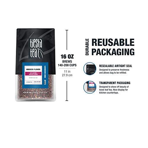 Tiesta Tea Tiesta Tea - Dried Hibiscus | Cut & Sifted Hibiscus Flower | Premium Loose Leaf Tea Blend | Non-Caffeinated Tea | Make Hot or Iced Tea & Brews Up to 200 Cups - 16 Ounce Resealable Bulk Pouch