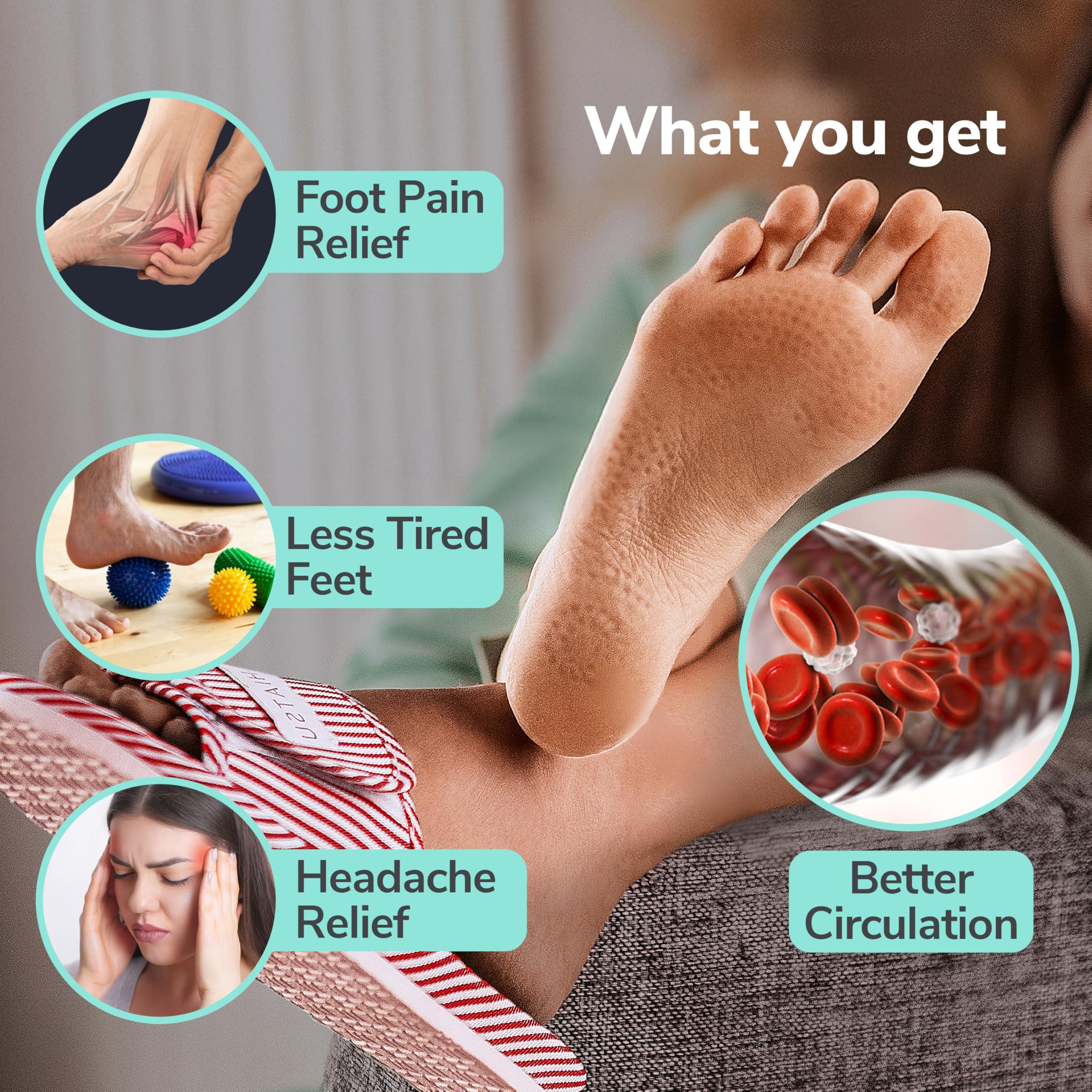 MEDISTELLAR Acupressure Massage Slippers for Plantar Fasciitis & Neuropathy Relief Reflexology Foot Massager Sandals, Ideal Gift for Men & Women, Stress & Tension Relief, Pain Management for Foot Health