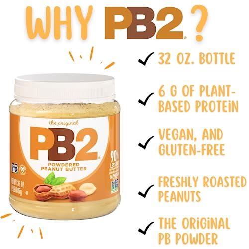 PB2 PB2 Powdered Peanut Butter Powder | Certified Gluten Free, Low-Carb, Keto Diet Friendly | Original Flavor with 6G of Protein, 90% Less Fat, 60 Calories Per Serving | Easy Mix for Healthy, Fit Diet