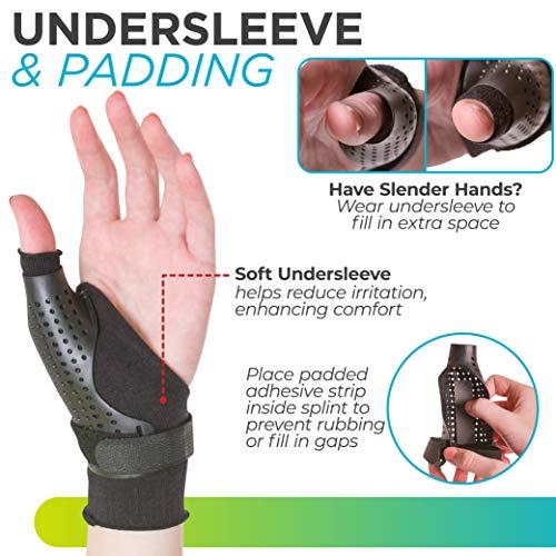 BraceAbility BraceAbility Hard Plastic Thumb Splint | Arthritis Treatment Brace to Immobilize & Stabilize CMC, Basal and MCP Joints for Trigger Thumb, Tendonitis Pain, Sprains (Medium - Left Hand)