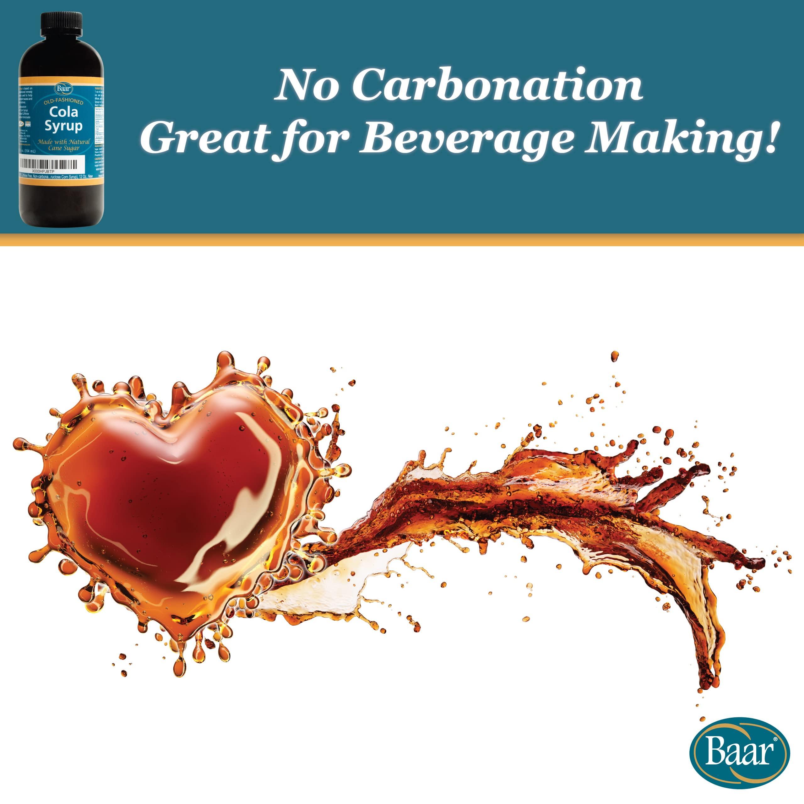 Baar Caffeine Free, Non-carbonated Cola Syrup with Pure Cane Sugar (No High Fructose Corn Syrup), 12 Oz.