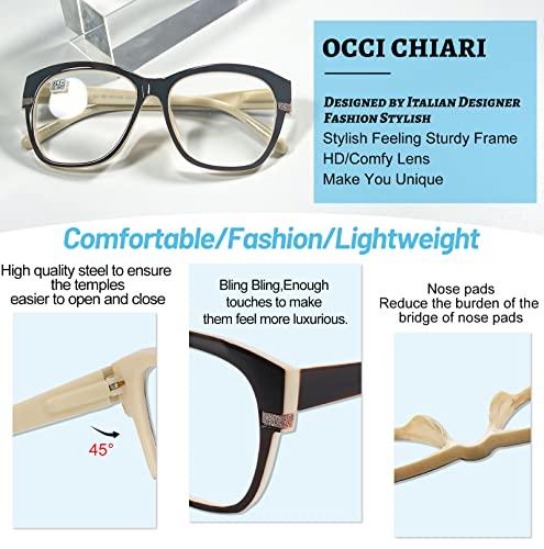 OCCI CHIARI OCCI CHIARI Big Reading Glasses Women 3.0x Fashion Readers(1.0 1.25 1.5 1.75 2.0 2.25 2.5 2.75 3.0 3.5 4.0 5.0 6.0)