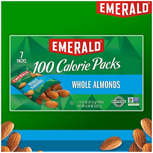 Emerald Emerald Nuts Whole Almonds 7ct (1-Pack), 100-Calorie Individual Packs, Kosher Certified, Non-GMO, Contains No Artificial Preservatives, Flavors or Synthetic Colors