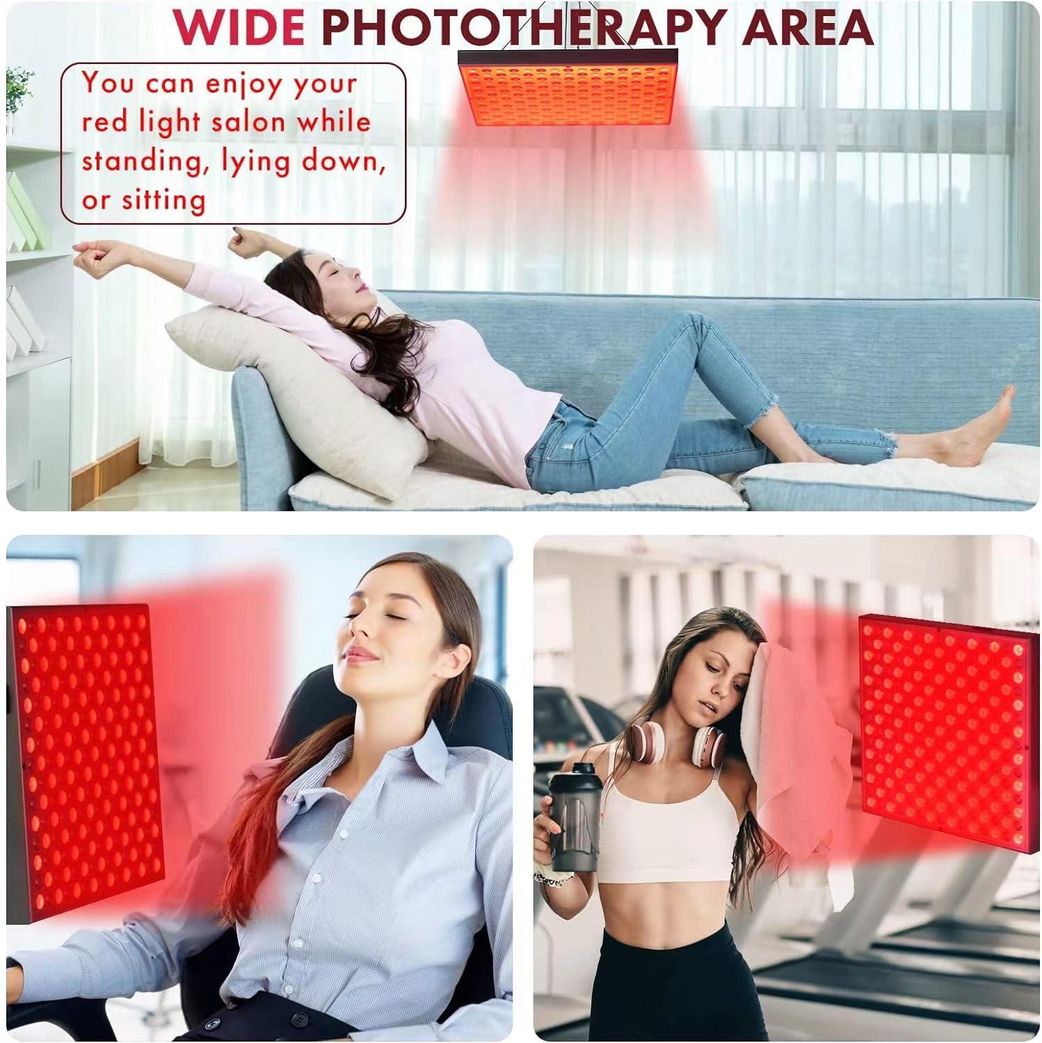 KYUQY Red-Light-Therapy-Device, 45W LED Red Light Therapy Lamp 660nm Red Light Panel and 850nm Near Infrared Light Therapy for Body Face Skin, Pain Relief of Muscles and Joints