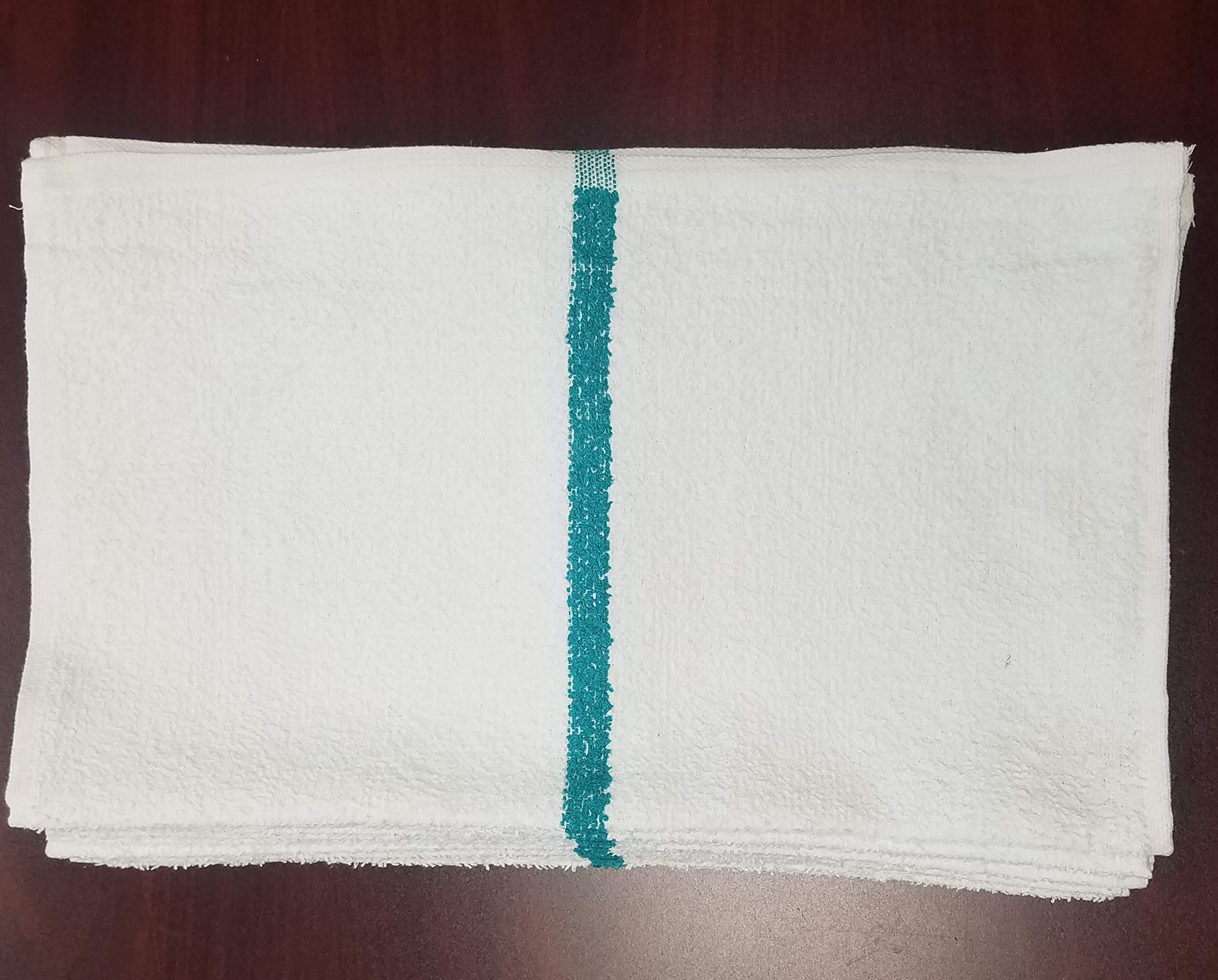 Superior Home Superior Home 60 Commercial Kitchen Cleaning Towel 16x19 Bulk Bar Mop Towel 30oz use as Home Kitchen Cleaning Towels, Restaurant bar mop Towel (Green Stripe)