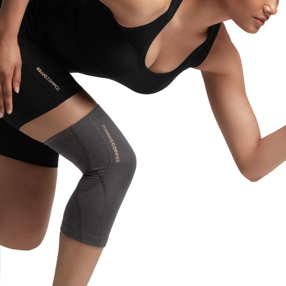 Tommie Copper Tommie Copper Performance Compression Knee Sleeve l Knee Brace for Joint Support l Men and Women, Slate Grey - 3X-Large