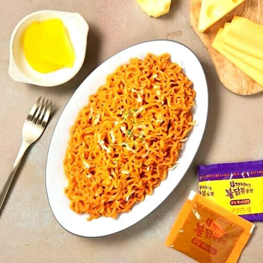 Samyang Samyang Buldak Spicy Ramen,Hot Chicken Ramen,Korean Stir-Fried Instant Noodle,Quattro Cheese Flavor,1 Bag with 5 Pack
