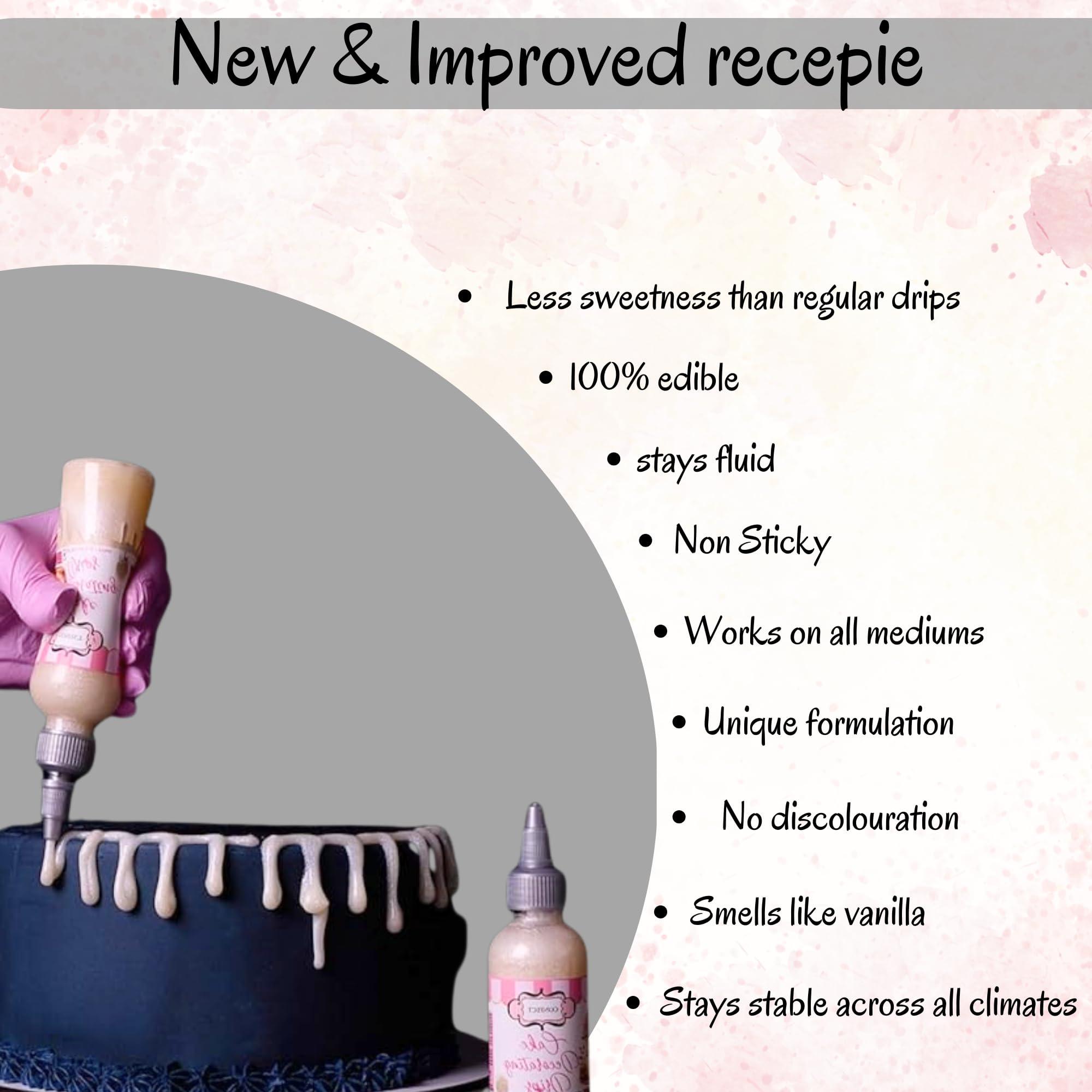 CONFECT Confect Cake Decorating Drip Edible Snowy White Shimmery Drips for Christmas Cakes, Doughnuts & Cupcakes Luminescent Pearl 3.71 Oz