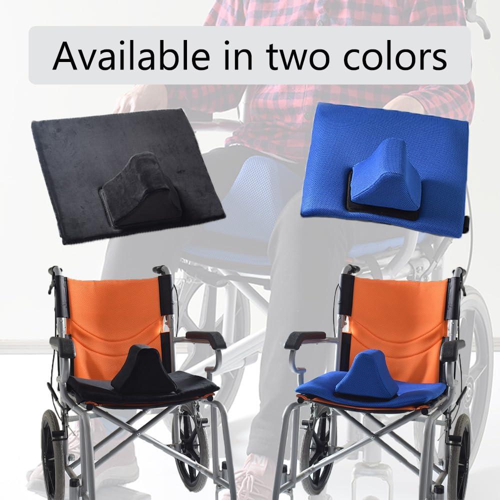 EDWERD EDWERD Wheelchair Wedge Saddle Cushion - Electric Mobility Scooter Seat Pad with Convex Pommel for Elderly, Disabled & Limb Weakness, Soft Non-Slip (Blue)
