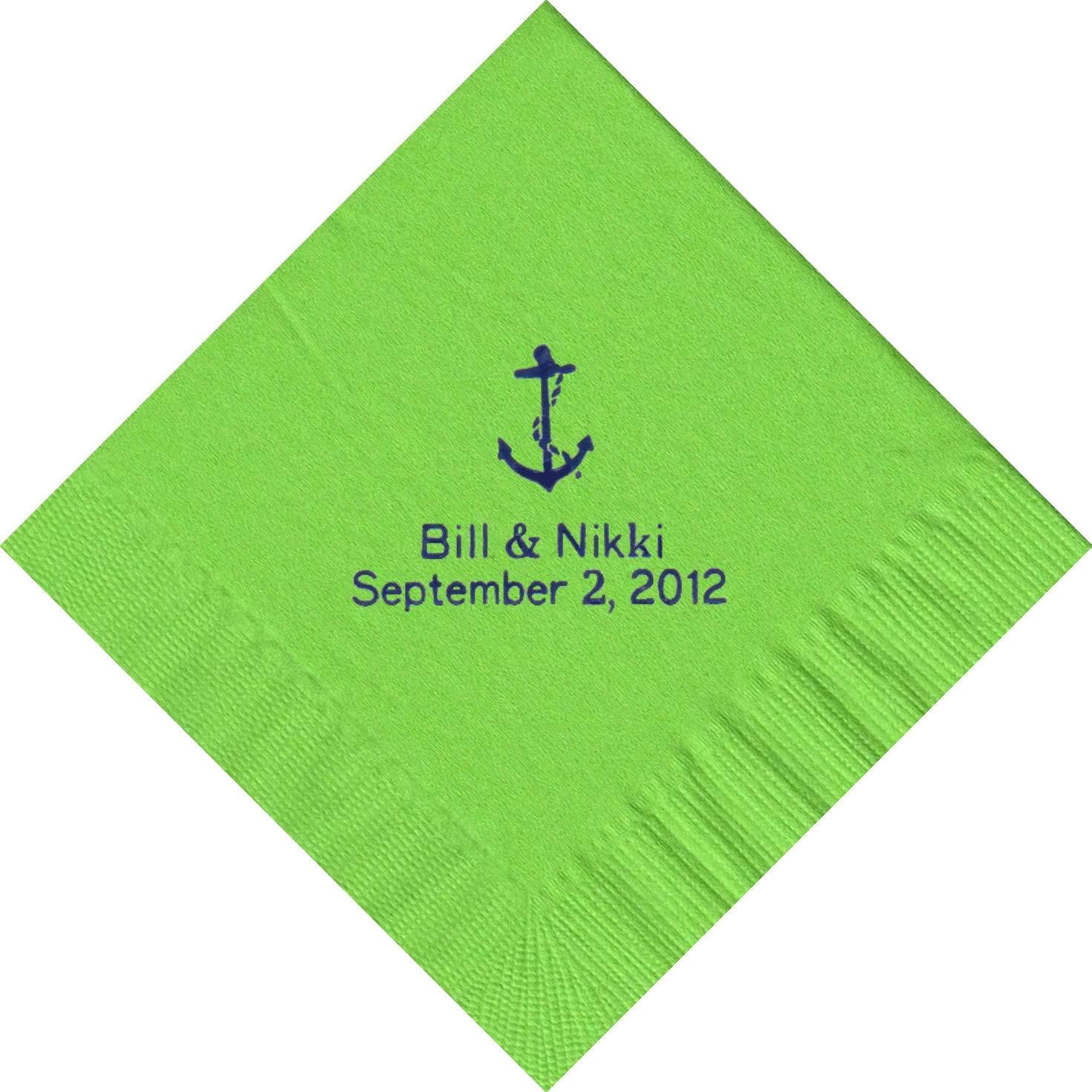 Party Favors Plus 100 Printed Personalized Beverage Cocktail Party Napkins