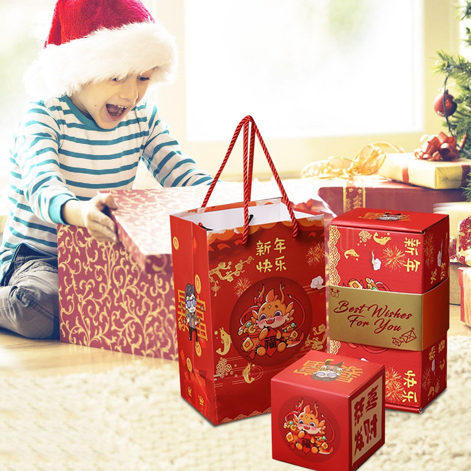 ROTORS Chinese New Year Surprise Gift Box 2024, Folding Bouncing Surprise Gift Box Chinese New Year Decor 2024 Pop-Up Explosion Box, Surprise Money Box for Chinese New Year\'s Eve Christmas Gift (10 Pack, A)