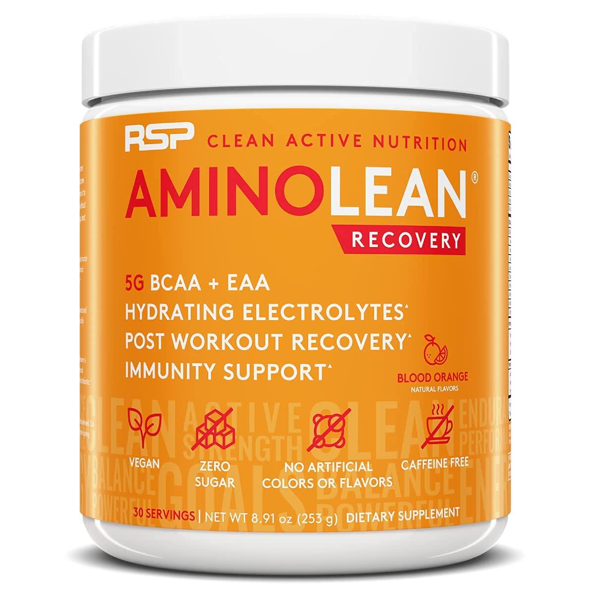 RSP NUTRITION RSP NUTRITION AminoLean Pre Workout Energy (Pink Lemonade 30 Servings) with AminoLean Recovery Post Workout Boost (Blood Orange 30 Servings)