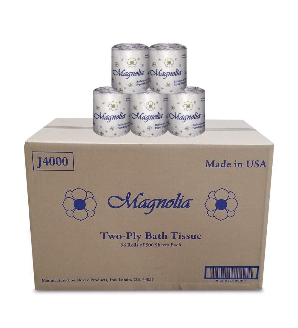 Magnolia Magnolia Two-Ply Toilet Roll Tissue Embossed 96 Rolls of 500 Sheets Each Roll J4000