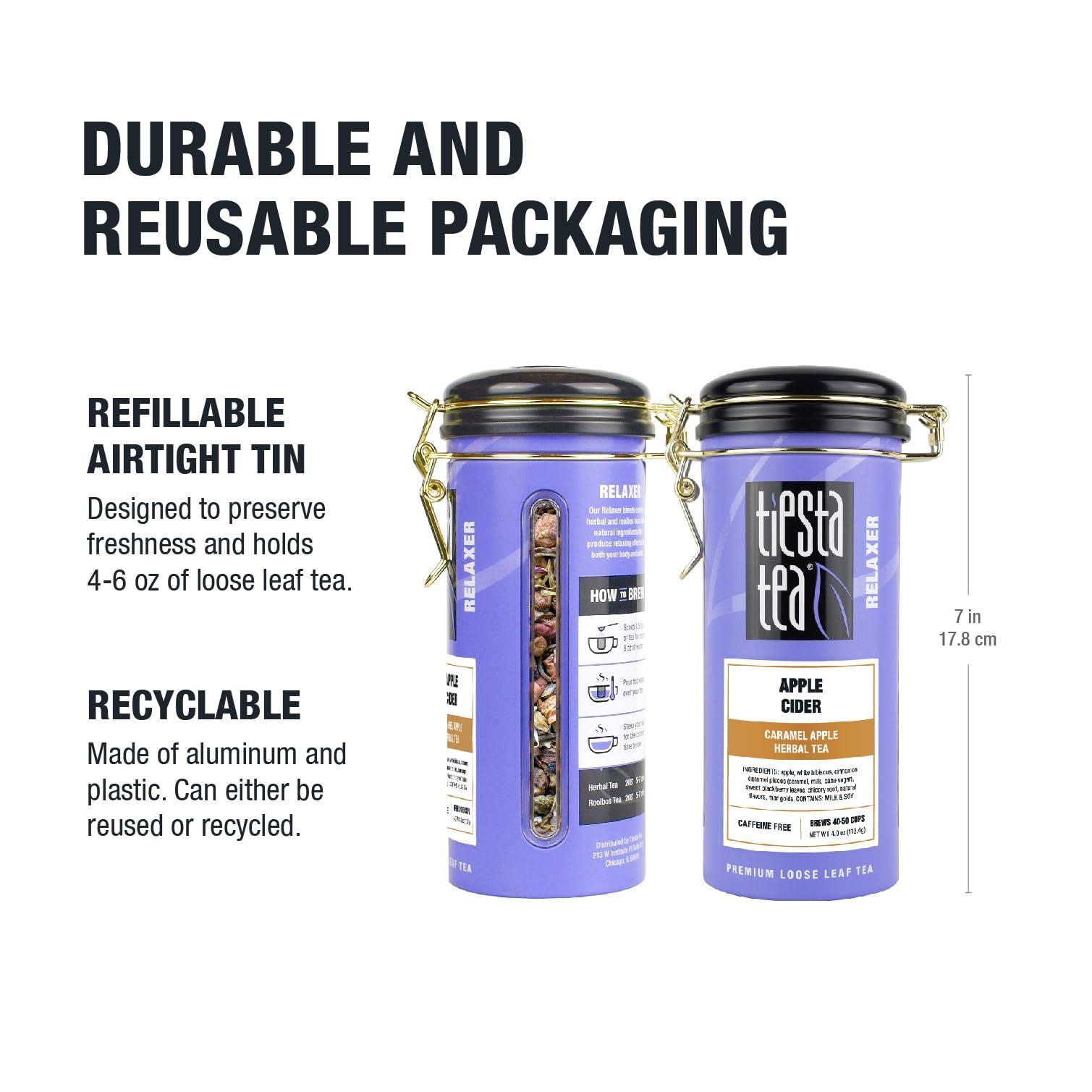 Tiesta Tea Tiesta Tea - Apple Cider | Loose Leaf | Caramel Apple Herbal Tea | Blend | Non-Caffeinated | Makes Hot or Iced Up to 40-50 Cups | 4oz Refillable Tin