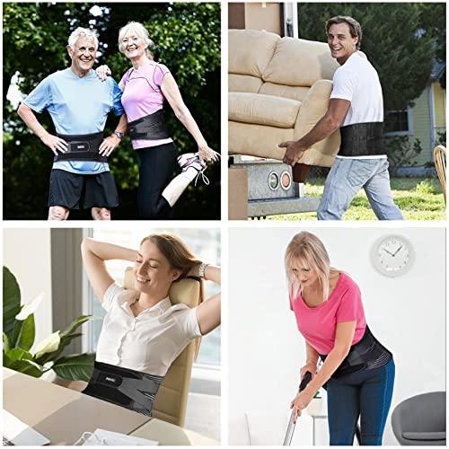 FREETOO FREETOO Back Braces for Lower Back Pain Relief with 6 Stays, Breathable Back Support Belt for Men/Women for work , Anti-skid lumbar support belt with 16-hole Mesh for sciatica(S)