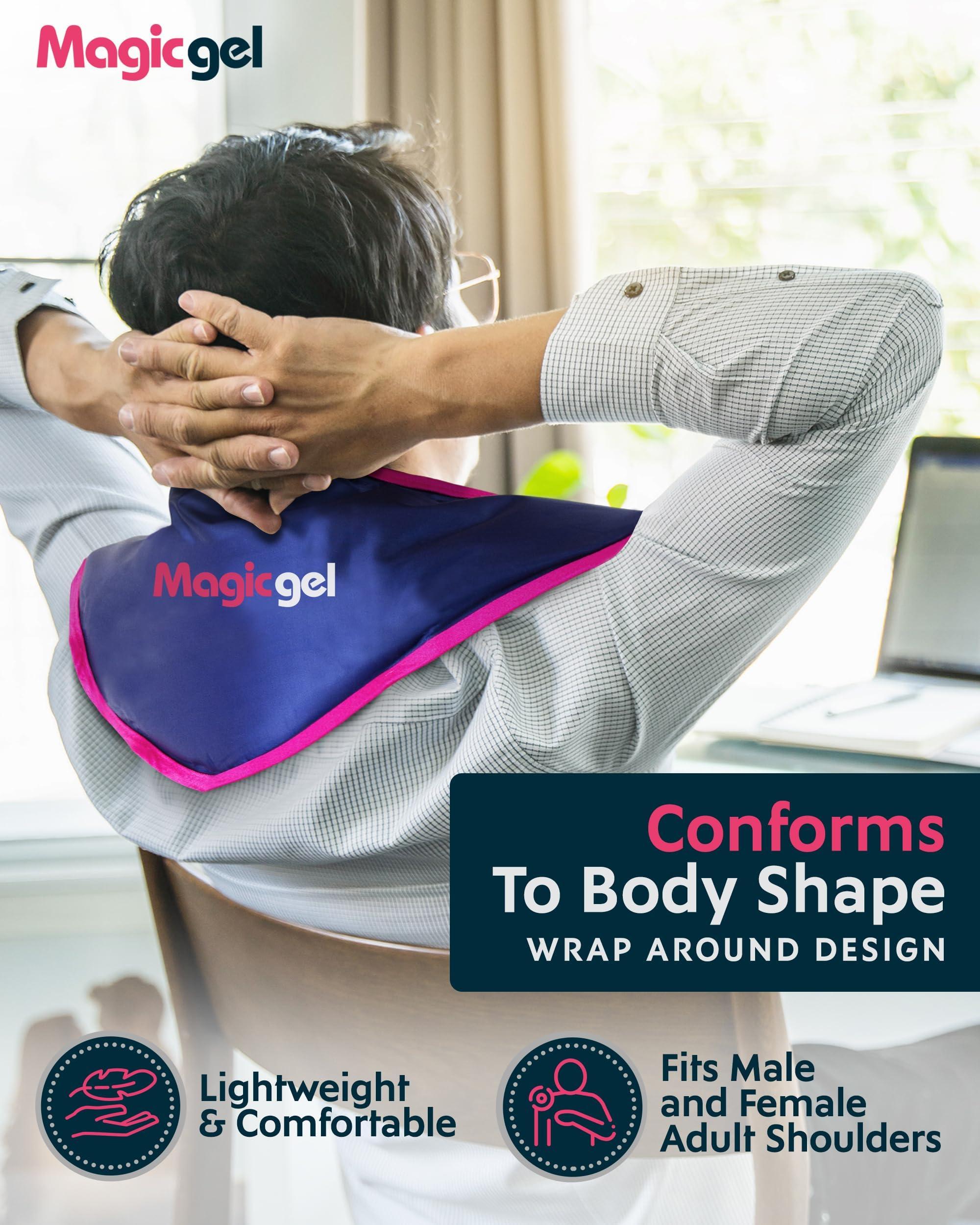 Magic Gel Magic Gel Neck Ice Pack - Reusable Cold Wrap for Neck, Shoulders and Back - Soft and Flexible Freezer Pack for Icing Neck, Shoulder, Upper Body Muscles - Stays Cool for 25 Minutes