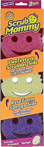 Scrub Daddy Scrub Daddy Scrub Mommy Sponges - Dish Scrubber + Non-Scratch Cleaning Sponges Kitchen, Bathroom + Multi-Surface Safe - Stain + Odor Resistant Dual-Sided Dish Sponges for Scrubbing (3 Count)