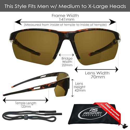 proSPORT proSPORT Polarized Bifocal Sunglass Readers Deep Sea Fishing Fisherman String Lanyard Sport Wrap UV400 Men Women Anti-Glare 1.50 2.00 2.50 c