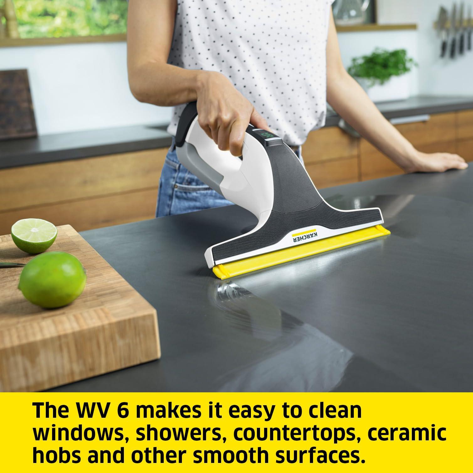 Karcher Krcher WV 6 Electric Window Vacuum Squeegee 11\" - Cleans Showers, Mirrors, Glass, and Countertops - Electric Squeegee