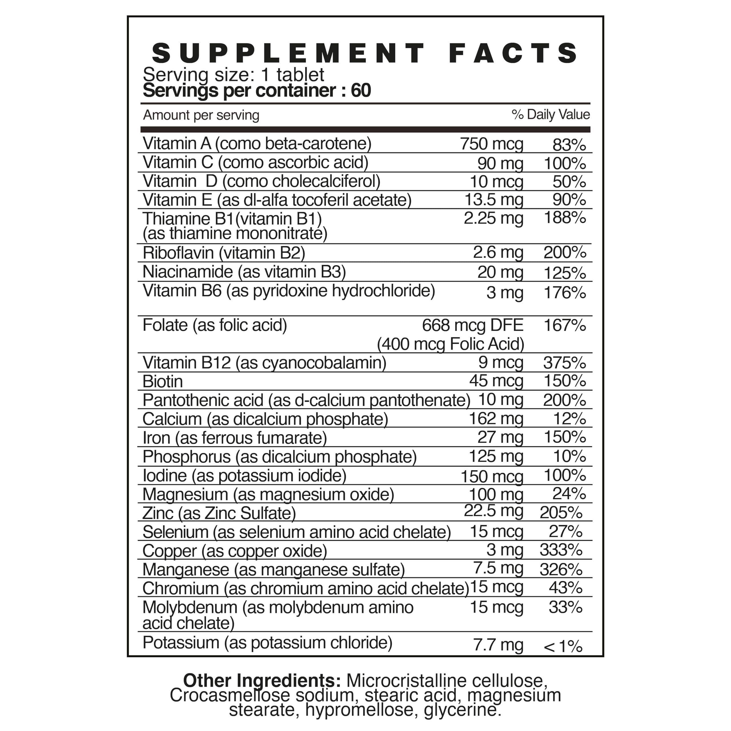 VITASYM VITASYM, multivitamin, Vitamin A, Vitamin C, Vitamin D, Vitamin E, Vitamin B12, Vitamin B6, Calcium, zinc, Phosphorus, Potassium, Iron, Minerals, biotin, thiamine, Magnesium, Chromium, riboflavin.