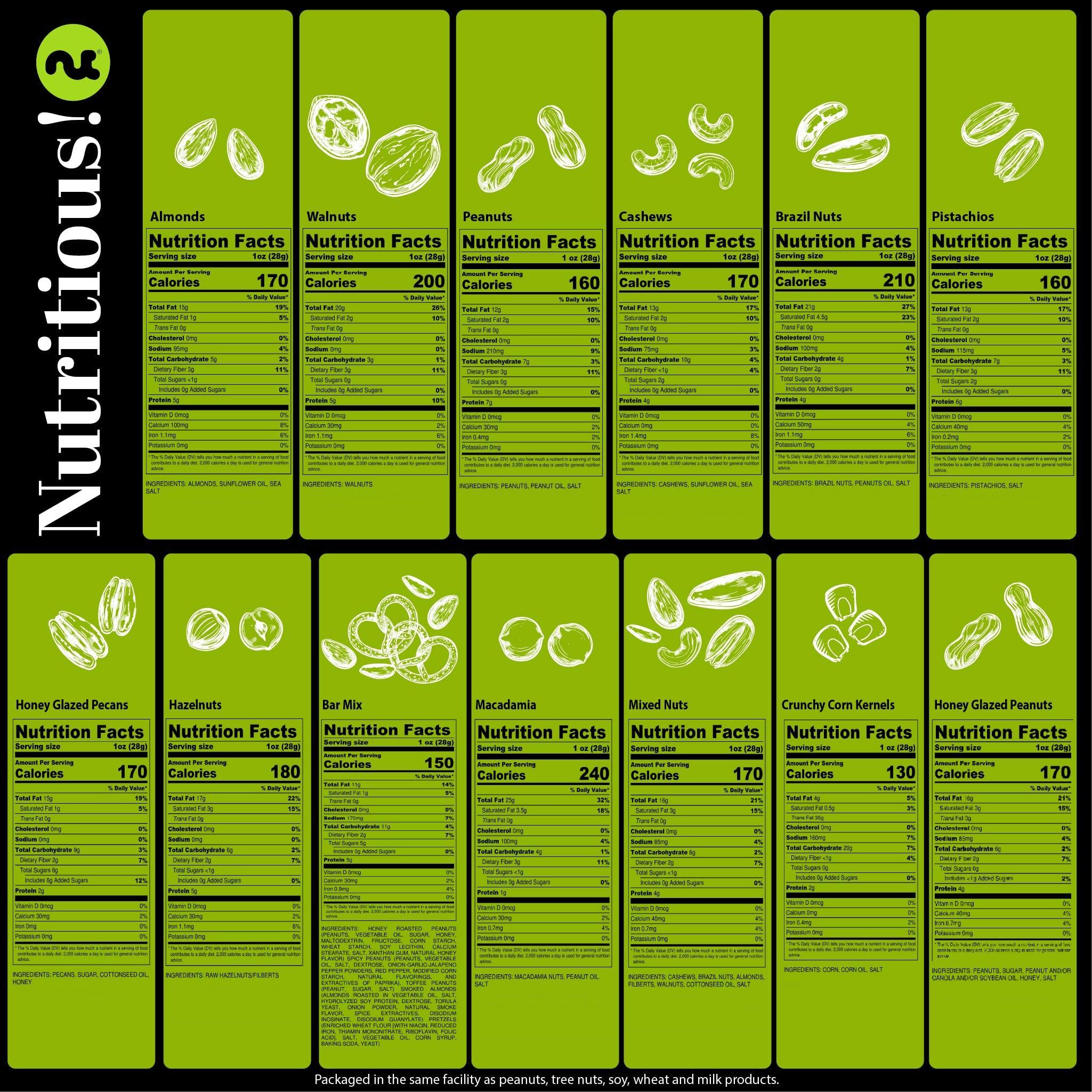 Nut Cravings NUT CRAVINGS Gourmet Collection - Valentines Day Mixed Nuts Gift Basket in Reusable Diamond Wooden Tray + Green Ribbon (13 Assortments) Galentines Arrangement Platter, Healthy Kosher Corporate