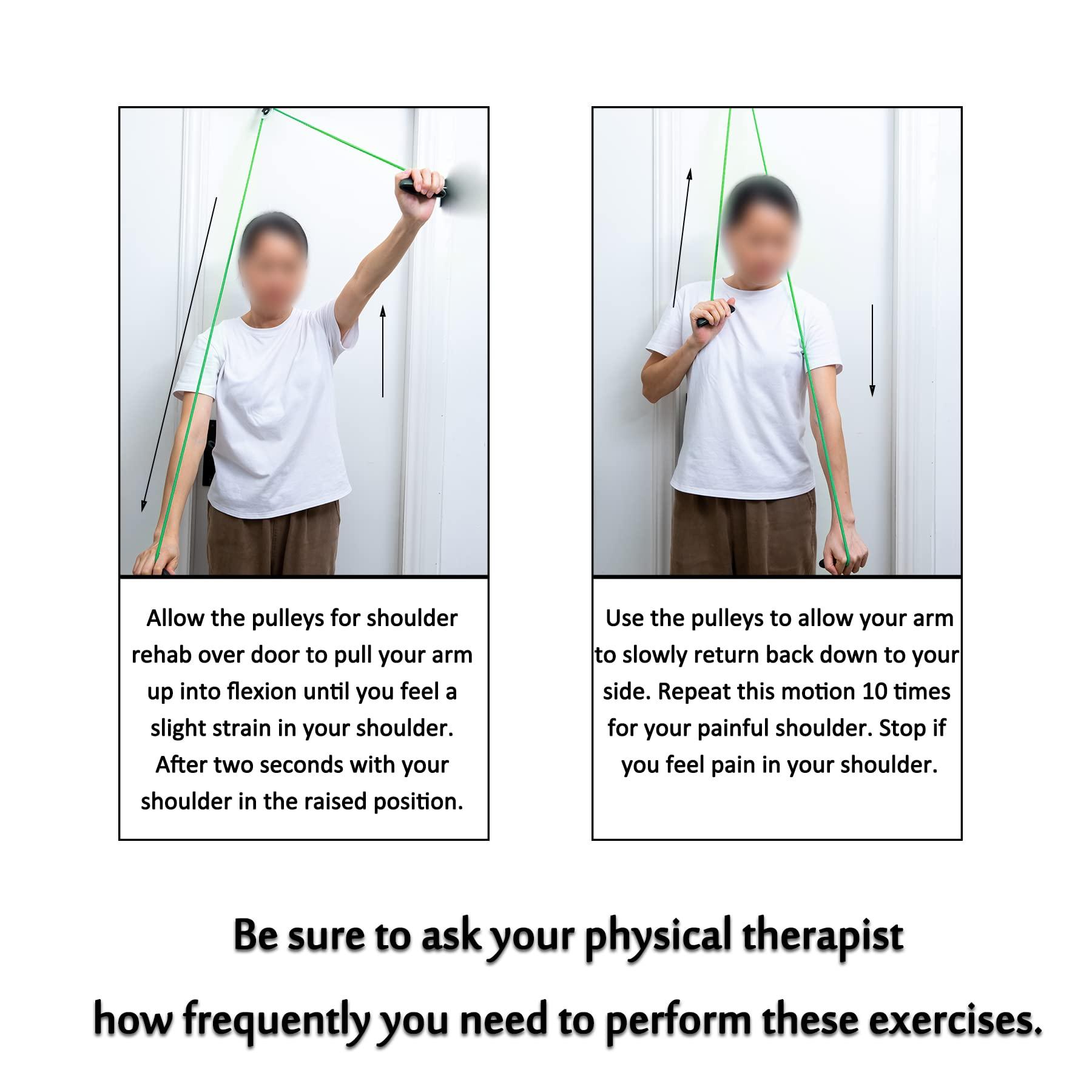 Hshbxd Shoulder Pulley Over The Door Physical Therapy System, Exercise Pulley, Alleviate Shoulder Pain and Facilitate Recovery from Surgery (Green)