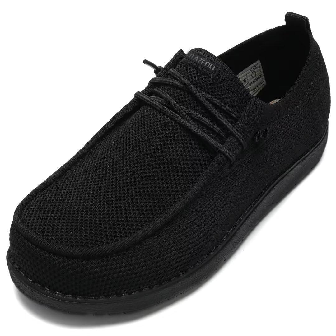 1TAZERO 1TAZERO Extra Wide Shoes for Men - Wide Width 4E Slip on Diabetic Max Shoes with Arch Support Plantar Fasciitis Loafers Casual for Swollen Feet (Black 12.5)