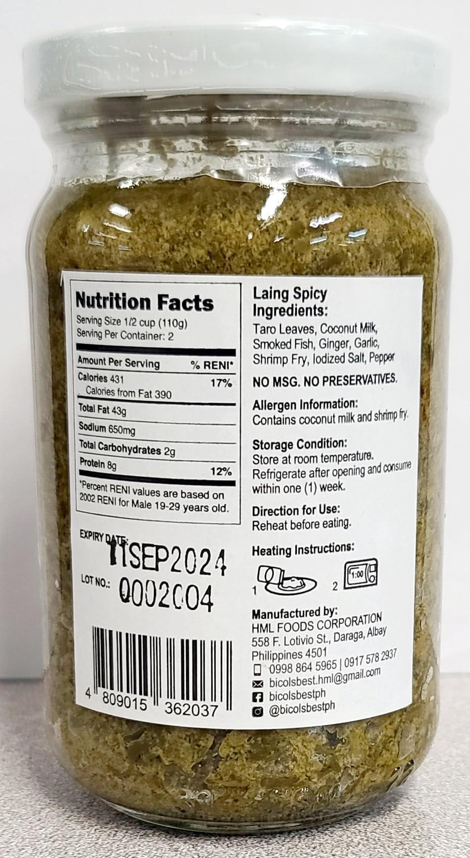 Bicol\'s Best Bicol\'s Best Laing Spicy 8 oz- Ready to Eat (2 Bottles)