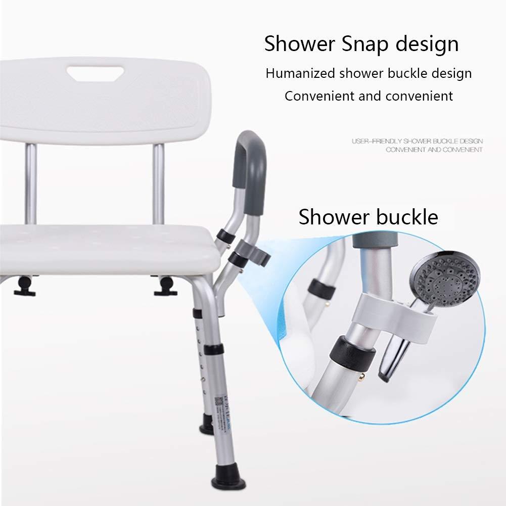 ALGFree-Shade Shower Bench Chair, with Back Padded Shower Seat for Seniors Elderly Disabilities Tub Shower Seats for Adults ALGFree (Color : B)