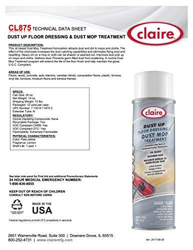 Claire Claire CL875-12pk Dust Up Floor Dressing & Dust Mop Treatment - Oil Based; 14 Oz. Net Wt, 12 Count